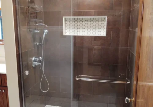 A beautiful new shower installed by Johnson's Building Company